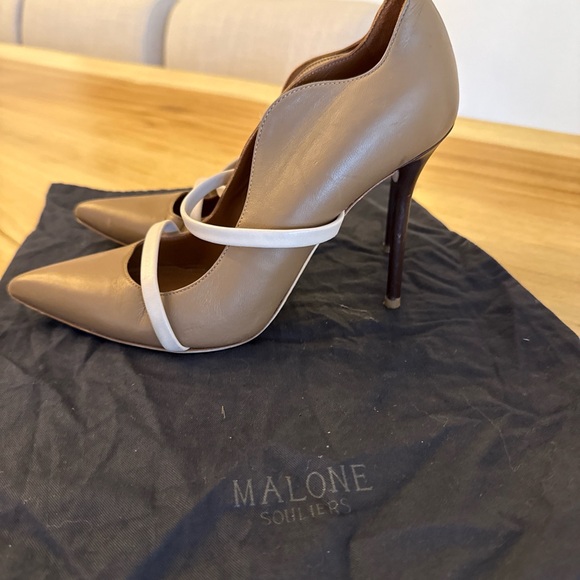 Malone Souliers Beige and White Heels - Picture 5 of 7